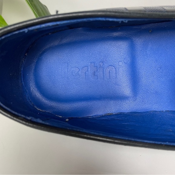 Fertini 80200 Low Vamp Checkered Leather Loafer - Navy - Picture 10 of 12